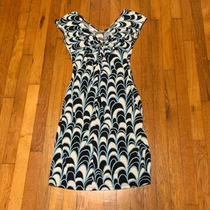 Dress Barn Women’s Dress size 10 black/turq/cream